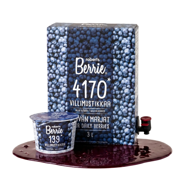 Roberts & Berrie product cup with fresh berries