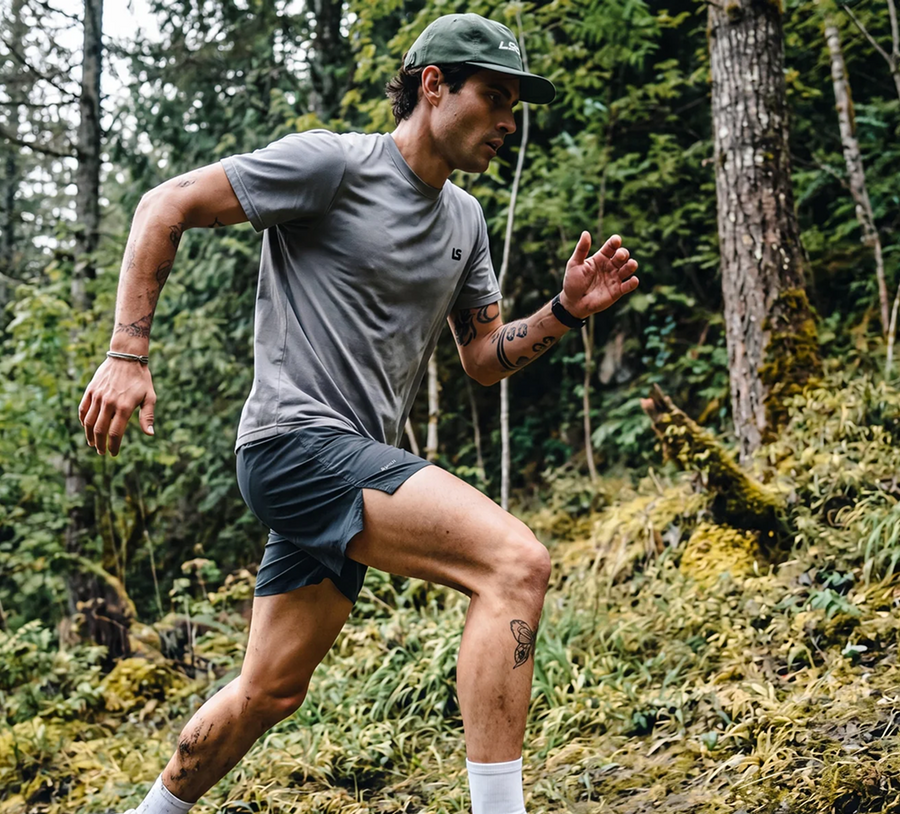 Runner in the Nordic outdoors practising slow-aging habits